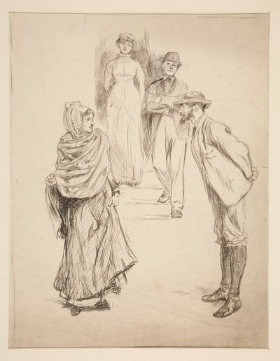 Figür Sahne, çalışma için by Edwin Austin Abbey