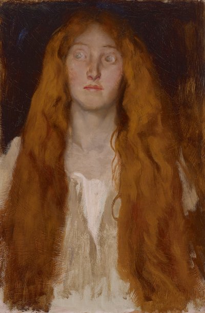 Oyun Sahnesi, Hamlet, Perde III, Sahne II için Ophelia Figür Çalışması by Edwin Austin Abbey