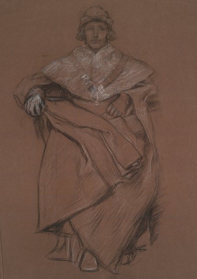 Royal Exchange için şekil çalışması by Edwin Austin Abbey