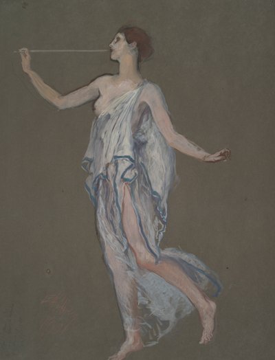 Şöhret(?) figürü için figür çalışması by Edwin Austin Abbey
