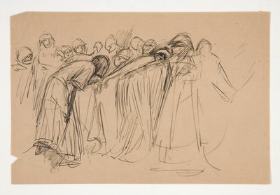 Galahad and the Captive Virtues, study for The Quest of the Holy Grail (series of fifteen paintings for the Boston Public Library, completed in 1901) by Edwin Austin Abbey