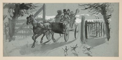 Açık bir arabadaki bir grup insan - (tanımlanamayan resim) by Edwin Austin Abbey