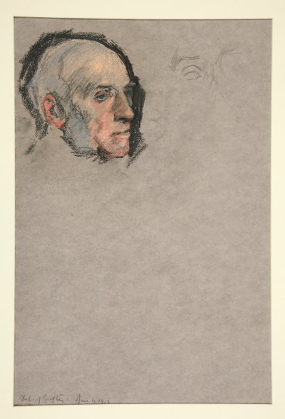 Bir adamın başı, Edward VII portresinin taç giyme töreni by Edwin Austin Abbey