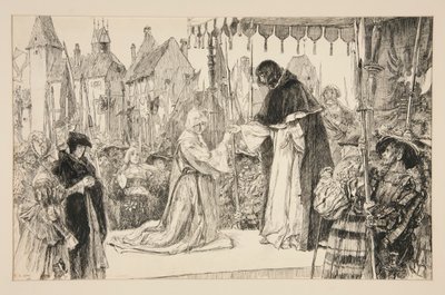 Isabella ve Dük - Perde V, Sahne I, Ölçü Ölçüsü by Edwin Austin Abbey
