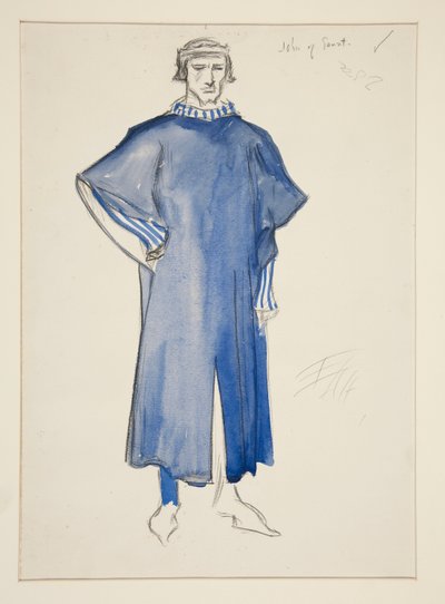 John of Gaunt, Henry Irving için kostüm çizimi by Edwin Austin Abbey