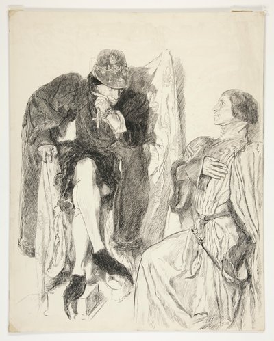 Kral Louis XI - Perde III, Sahne III, Kral Henry VI (Bölüm III) by Edwin Austin Abbey