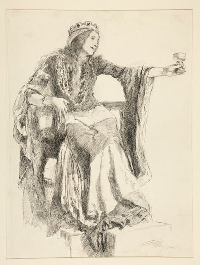 Lady Macbeth, Perde III.sahne IV, Macbeth by Edwin Austin Abbey