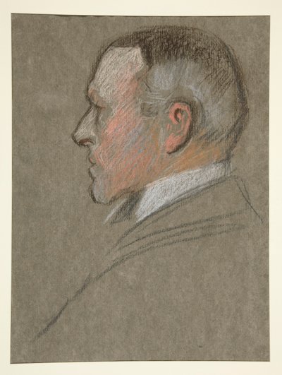 Edw Coronation için adamın sol profil başkanı. VII by Edwin Austin Abbey
