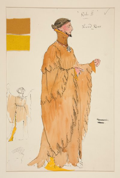 Lord Ross, Henry Irving için kostüm çizimi by Edwin Austin Abbey