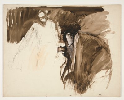 Erkek figürü, tanımlanamayan bir Shakespeare oyunu için eskiz by Edwin Austin Abbey