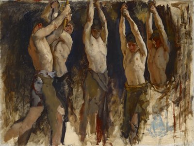 Örsteki Adamlar, The Spirit of Vulcan için çalışma, c.1904-8 by Edwin Austin Abbey