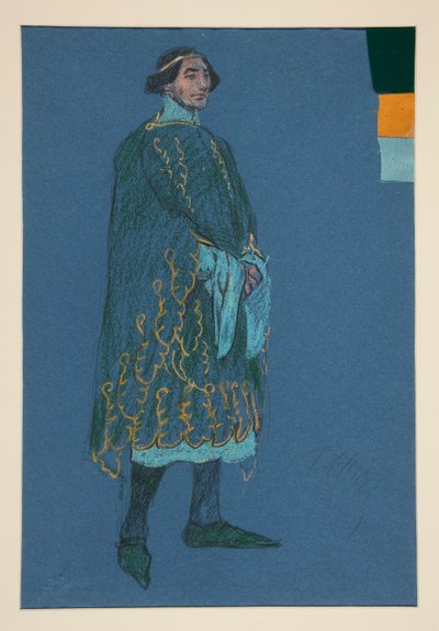 Çeşitli çalışma, Henry Irving için kostüm çizimi by Edwin Austin Abbey