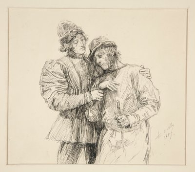 Orlando ve Adam, II. Perde için illüstrasyon, Sahne iv, İstediğiniz Gibi by Edwin Austin Abbey