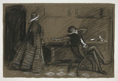 Petruchio, Katharina ile şakalaşıyor (.1058 için çalışma) - II. Perde, Sahne I, Hırçın Ehlileştirilmesi by Edwin Austin Abbey