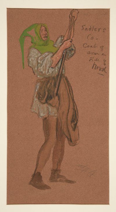 Sadlers Kostümü, Henry Irving için kostüm çizimi by Edwin Austin Abbey