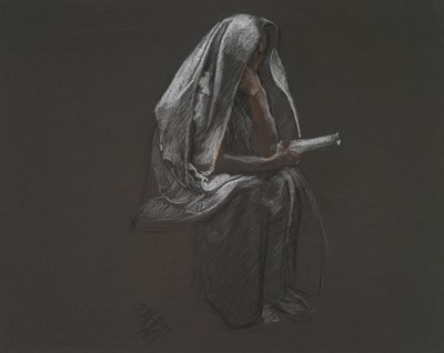 Oturan figür için by Edwin Austin Abbey