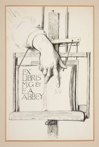 Eks Libris için Eskiz: M.G. & E.A. manastır by Edwin Austin Abbey