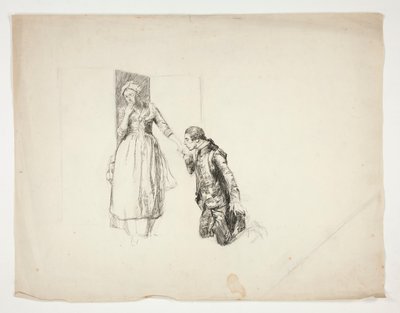Oliver Goldsmith için eskiz by Edwin Austin Abbey