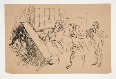 Skandal için Okul için Taslak, Scribner için illüstrasyon by Edwin Austin Abbey