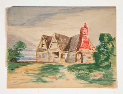 Bir kır evi taslağını by Edwin Austin Abbey