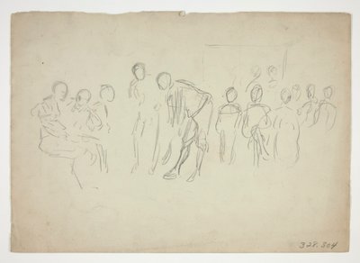 Bir kalabalığın taslağını - tanımlanamayan illüstrasyon by Edwin Austin Abbey