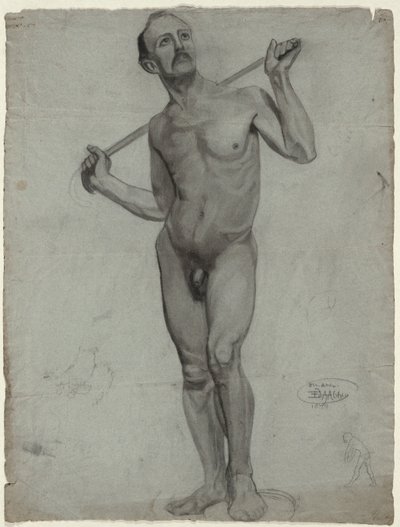 Bir erkek çıplak kroki (stüdyo çizimi) by Edwin Austin Abbey