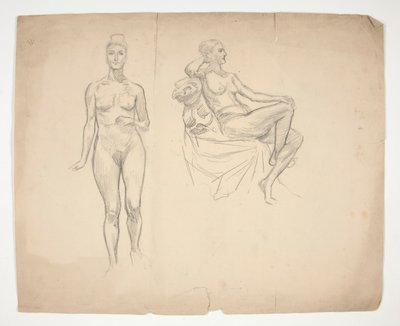 İki pozda bir modelin taslağı by Edwin Austin Abbey