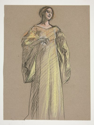 Fiametta için çalışma by Edwin Austin Abbey