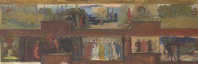 Kutsal Kâse Arayışı ve Başarısı için Çalışma, Kitap Dağıtım Odası, Boston Halk Kütüphanesi by Edwin Austin Abbey
