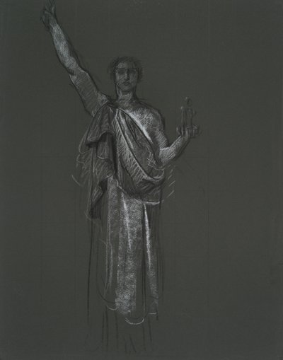 Alegorik Sanat figürü için çalışma, Pennsylvania eyalet başkenti binasının rotonunda rondel, Harrisburg, 1902-1911 by Edwin Austin Abbey
