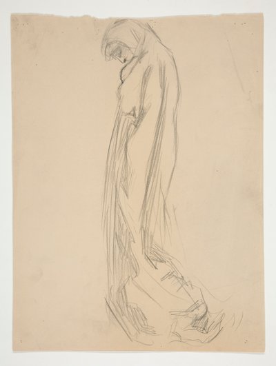 10 pm rakamı için çalışma by Edwin Austin Abbey