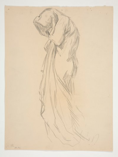 12 gece yarısı rakamı için çalışma by Edwin Austin Abbey