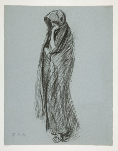 8 pm rakamı için çalışma by Edwin Austin Abbey
