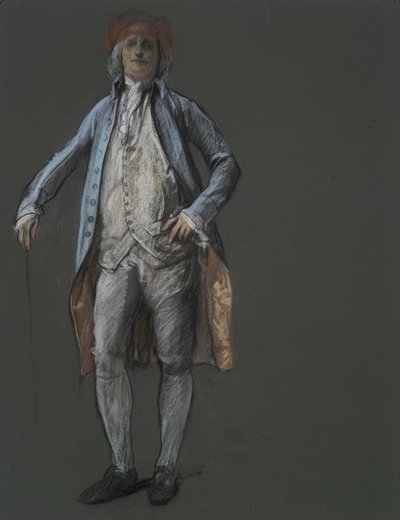 Benjamin Franklin figürü için çalışma by Edwin Austin Abbey
