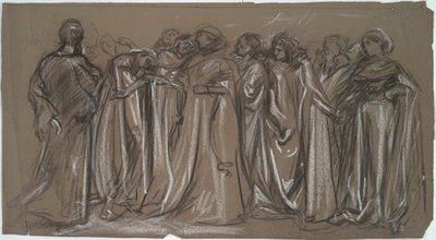 Tutsak erdemler için çalışma, şekil çalışması için by Edwin Austin Abbey