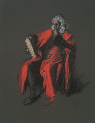 Baş Yargıç Thomas McKean figürü için çalışma, by Edwin Austin Abbey
