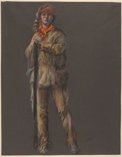 Daniel Boone figürü için çalışma, by Edwin Austin Abbey