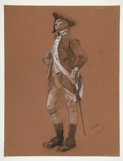 General Anthony Wayne figürü için çalışma, by Edwin Austin Abbey