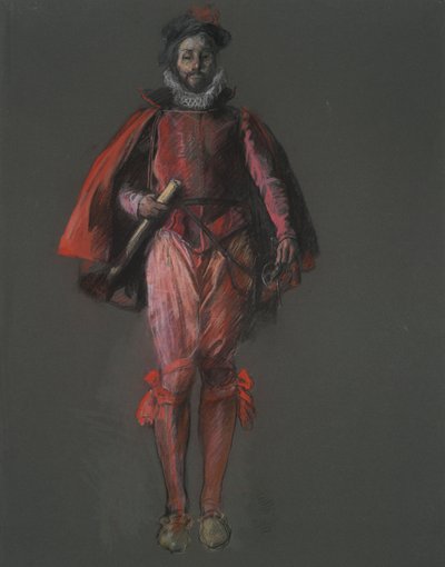 Sir Walter Raleigh figürü için çalışma, by Edwin Austin Abbey