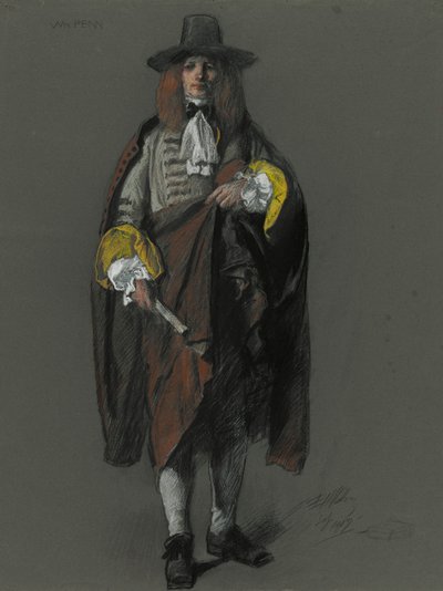 William Penn figürü için çalışma by Edwin Austin Abbey