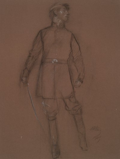 Bir İç Savaş Generali figürü için çalışma, by Edwin Austin Abbey