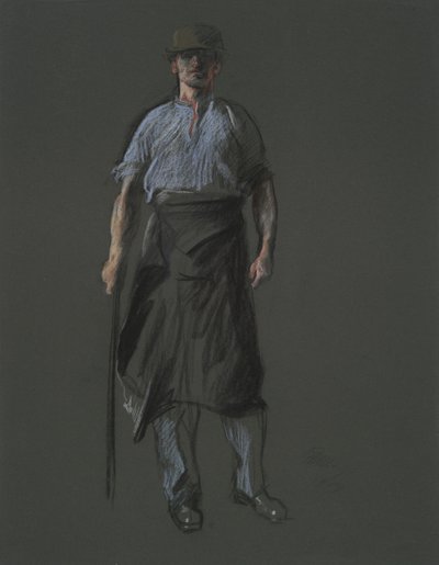 Bir İşçi figürü için çalışma, by Edwin Austin Abbey