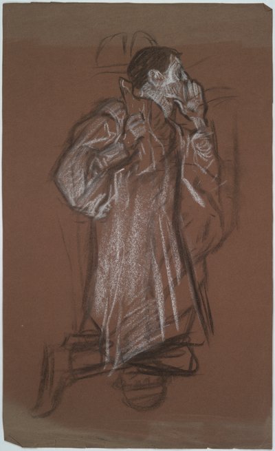 Diz çökmüş bir adamın çalışması, muhtemelen Dünya Olmadan by Edwin Austin Abbey
