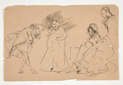 Bir XVIII yüzyıl sahnesinin incelenmesi, muhtemelen by Edwin Austin Abbey