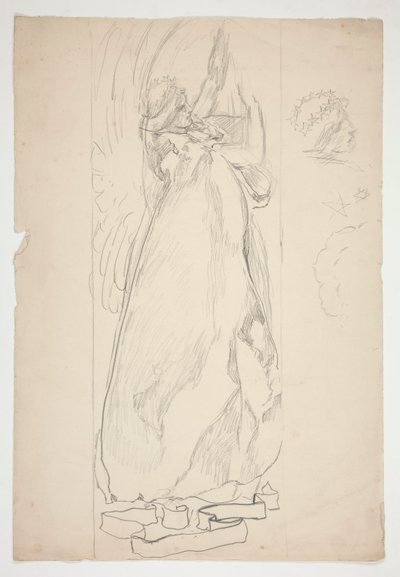 Bir meleğin incelenmesi (vitray için mi? tavan için mi?) by Edwin Austin Abbey