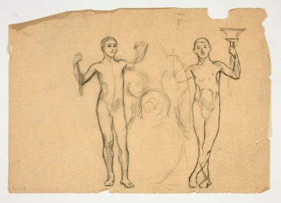 İki alev taşıyıcının incelenmesi by Edwin Austin Abbey