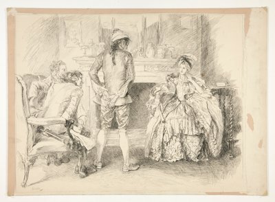 İyi huylu Adam. Bayan Richland ve Mübaşir by Edwin Austin Abbey