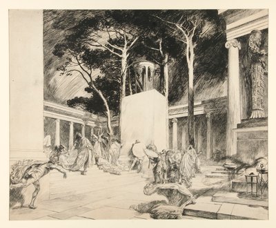 Kahin Defied, III. Perde, II. Sahne, Kış by Edwin Austin Abbey