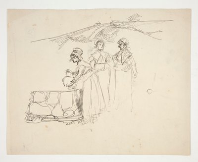 Bir kuyuda üç kadın - tanımlanamayan resim by Edwin Austin Abbey