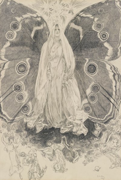 Titania, II. Perde, Sahne ii, Bir Yaz Gecesi için illüstrasyon by Edwin Austin Abbey